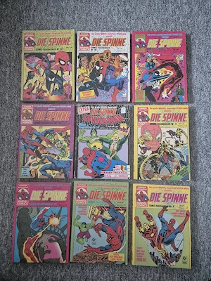 Marvel Comic Sammlung: "Die Spinne" (Spider-Man)   9x Condor Taschenbücher   Alben   Vintage Rarität