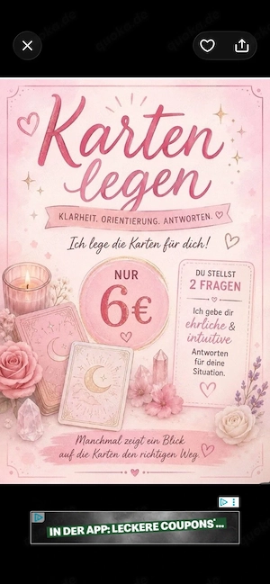     Kartenlegen schriftlich per Mail oder auf Handy 