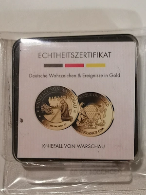 Goldbarren "Kniefall von Warschau" 1 500 oz 999er Feingold mit Zertifikat