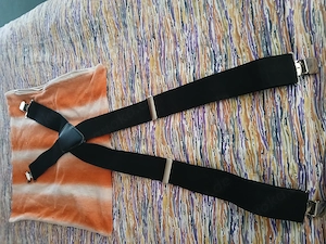 Herren Hosenträger Lang Farbe Schwarz wie Neu