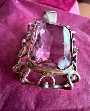 Edler Jugendstil Anhänger 800 Silber  Amethyst 