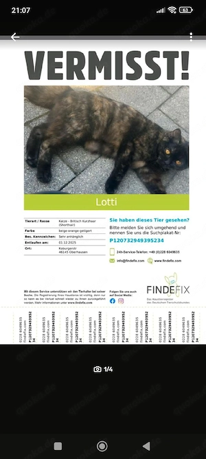 lotti vermisst seit 1.12.2025