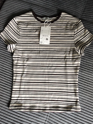 Damen T-Shirt NEU braun beige gestreift