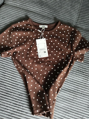 Damen T-Shirt NEU braun gepunktet