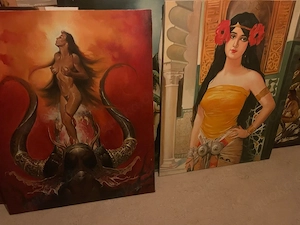 Originale Fantasy- und surrealistische Gemälde