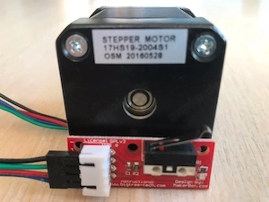 Nema 17, 4-Draht Zweipolig, Nennspannung 24 V, Wellendurchmesser, 5mm mit Endschalter