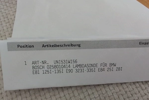 neue Lambdasonde für BMW Bosch