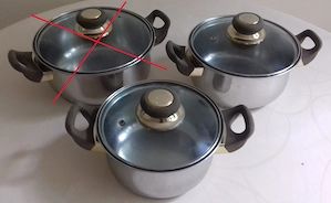 2 gebrauchte Kochtöpfe mit Glasdeckel der Marke BERGHOFF je 5,00  