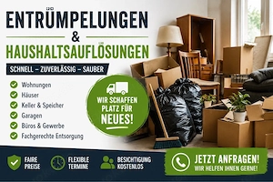 Entrümpelung & Haushaltsauflösung   schnell, zuverlässig & fair!