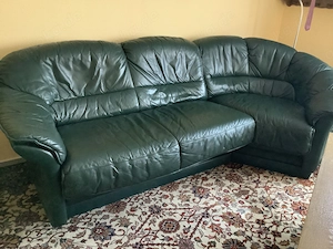 Ledercouch mit Sessel, gut erhalten zu verkaufen