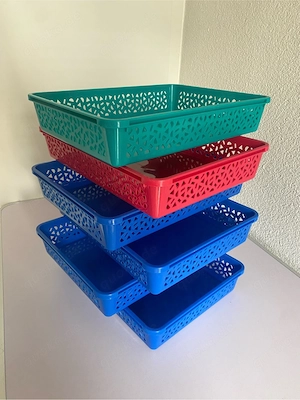 Kunststoffkörbe flach, 6 Stk, gebraucht