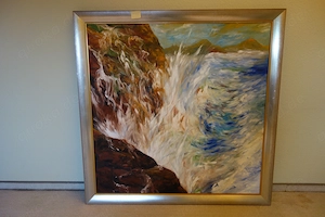 Ölgemälde 112 x 112 cm gerahmt