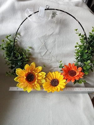 Kranz Türkranz Deko LED Sonnenblume Sommer Summer Herbst Floral Flower neu OVP