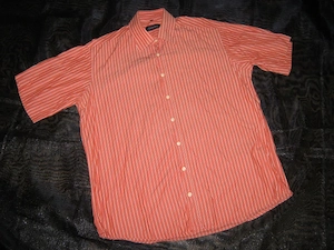 NEU Freizeit Business Kurzarm Streifen Hemd GILBERTO 41-42, 43 50- 52 M-L terra cotta weiß 