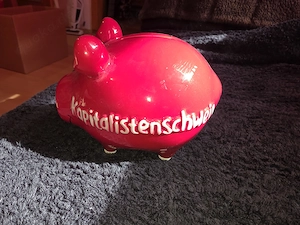Kapitalistenschwein Spardose Keramik Sparen Sparschwein