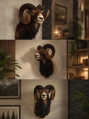 Mufflon Präparat Tierpräparat Haupt Kapital Tierpräparat Trophäe Taxidermy ausgestopft Muffel