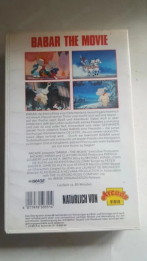 VHS "Babar The Movie" Arcade Video Zeichentrick Bild 3
