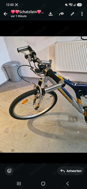 Crosswind Herren Mountainbike 26 Zoll Silber Blau Gelb 1,7 Funktioniert Einwandfrei 