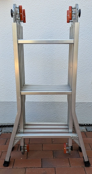 Leichtmetall Gelenk-Leiter, Aluminum 4x3 Stufen