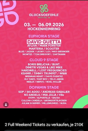 Tickets Glücksgefühle Festival 