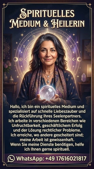 Ich stehe für Ihre spirituellen Wahrsage-Beratungen zur Verfügung.