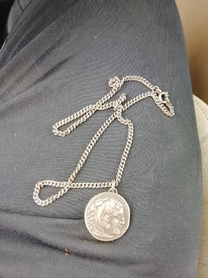Silber Kette mit Anhänger selten antik