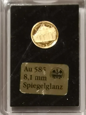Goldmünze "Schloss Sanssouci" 585er Gold 0,28 Gramm, Spiegelglanz