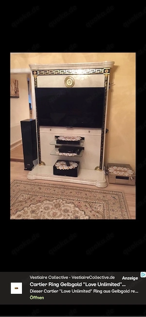 Versace Barock TV-Schrank   TV-Wand   Wohnwand - Luxus Design - 