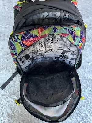 Coocazoo - Schulranzen Rucksack Kinder - grau mit farbigen Mustern Bild 5