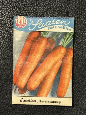 Vintage Samentüte "Karotten", aus 1967, sehr guter Zustand