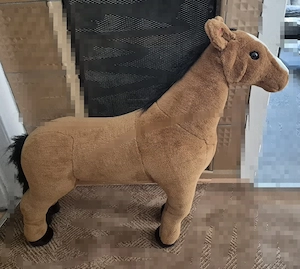 Großes XL Stehpferd   Plüschpferd zum Reiten für Kinder   Braun