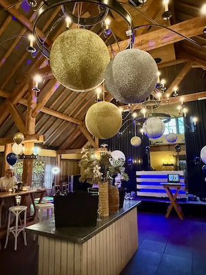 Aufblasbare Glitzerbälle - Schwer Entflammbare Luftballon - Weihnachten Deko Gold Silber Schwarz