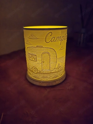 360  Lithophane Windlicht mit umlaufendem Motiv & passendem Sockel