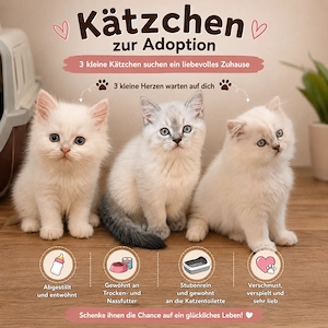 Kätzchen suchen ein liebevolles Zuhause.