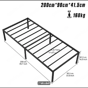 NEU: Stahlbett 90x200