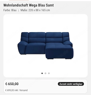 Dunkelblaues Ecksofa   Wohnlandschaft zu verkaufen 
