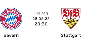 2 Ticket für das Spiel Bayern München gegen Stuttgart 