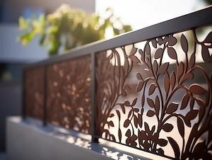 Cortenstahl Zaun, Corten Stahl Rostoptik   Rostdesign Blech   CNC Tor