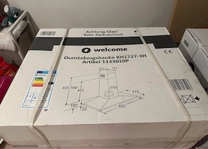 Neue Welcome Dunstabzugshaube KH1727-3H, 60 cm Edelstahl