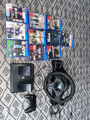 PS4&PS5 spiele mit lenkrad und pedale und schalter und ein controller