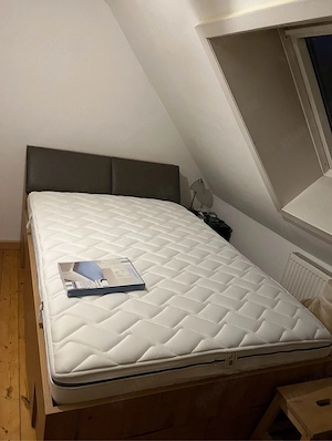 Bettgestell 140x200 cm mit Kopfteil und Stau Raum
