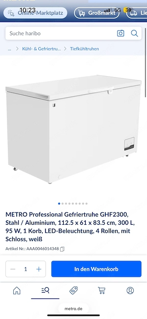 Gefriertruhe GHF2300, unbenutzt 