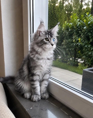 Die drei Monate alte Maine-Coon-Katze Stunning sucht ein ganz besonderes Zuhause für immer.     