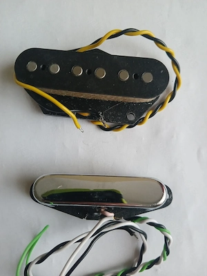 Telecaster Set ALNICO II mit gefasten Magneten.