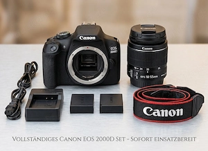 Canon EOS 2000D Kit + 18-55mm 2x Akku + Zubehör - Top Zustand!