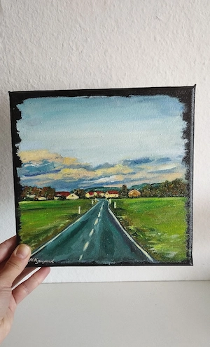 Ölgemälde auf Leinwand, 20*20 cm "Homberg-Welferode"