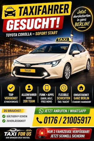 Taxifahrer (m w d) mit P-Schein gesucht - Berlin