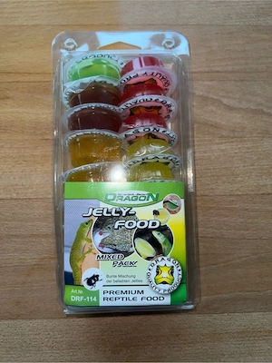 Zu verschenken; Dragon Jelly Food 18Stk; MHD 09 2026; Geckofutter