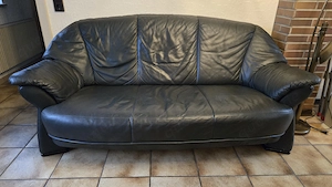 Schwarze Ledersofa Kombination