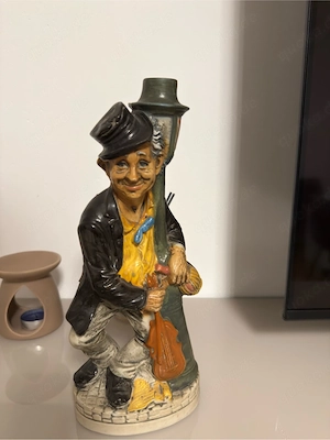 Vintage Figur Straßenmusikant mit Gitarre - Wandlampe   Laterne - Handbemalt